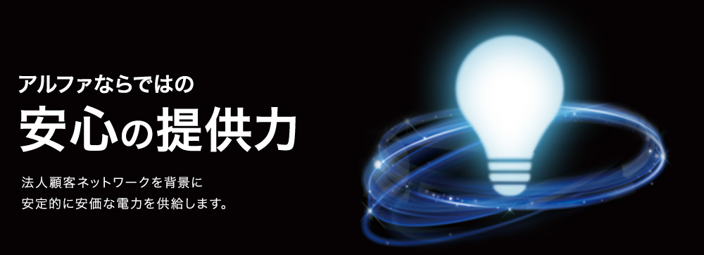 法人顧客ネットワークを背景に安定的に安価な電力を供給します。