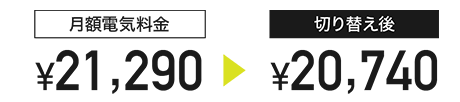 21,290円が20,740円に
