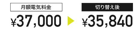 37,000円が35,840円に